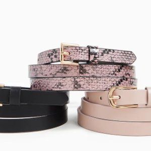 PINK SNAKESKIN PRINT FAUX LEATHER BELT PACK